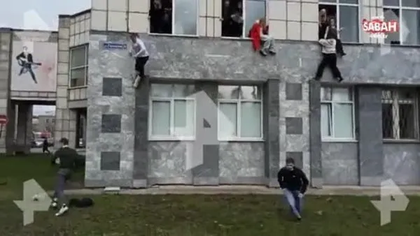 Son dakika! Rusya'da üniversiteye ateş açıldı, öğrenciler pencerelerden atlayarak kaçmaya çalıştı | Video