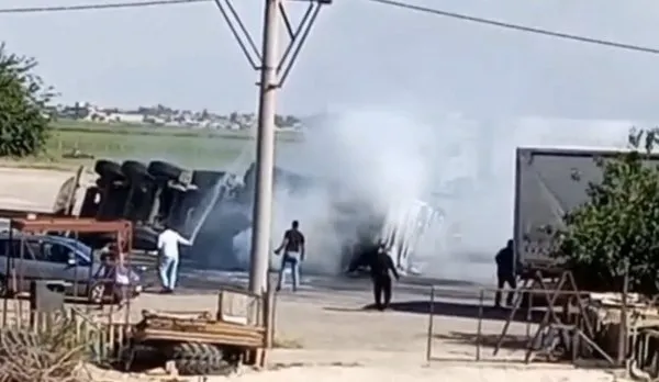 Nusaybin Akaryakıt Yüklü Tanker Devrildi