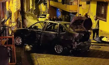 Kağıthane’de park halindeki araç alev alev yandı