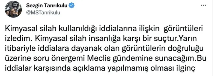 SON DAKİKA | TSK'ya atılan iftiralara CHP'li Sezgin Tanrıkulu sahip çıktı!
