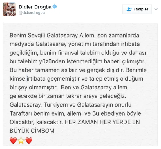 Drogba'dan Galatasaray açıklaması - 1