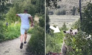 Piknikte 'Ayı' paniği! Arkalarına bakmadan kaçtılar... #bitlis