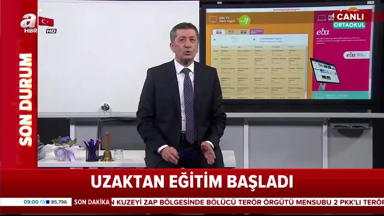 Milli Egitim Bakani Selcuk Trt Eba Tv Uzaktan Egitim Canli