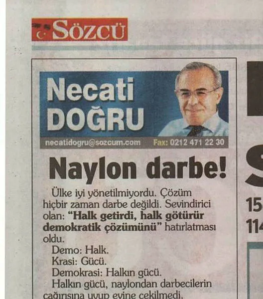 Sözcü yazarı Necati Doğru, ‘Naylon Darbe’ yazısını savunamadı - 1