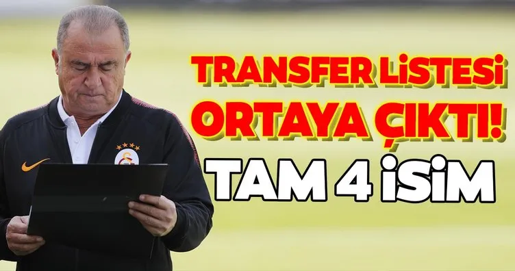 Galatasaray’da son dakika: Fatih Terim’in transfer listesi ortaya çıktı! Tam 4 isim