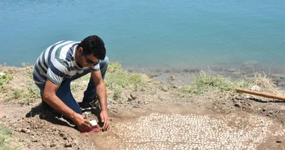 Adıyaman’da, baraj kıyısında 6’ncı yüzyıla ait mozaik bulundu