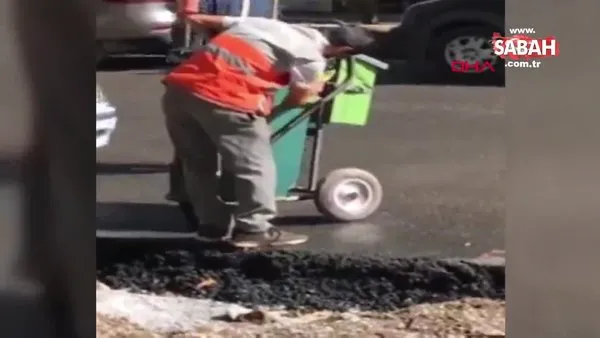 Temizlik işçisinin görüntüsü sosyal medyada ilgi gördü | Video