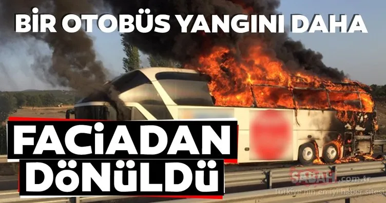 Bursa-İzmir karayolunda yolcu otobüsü yandı!