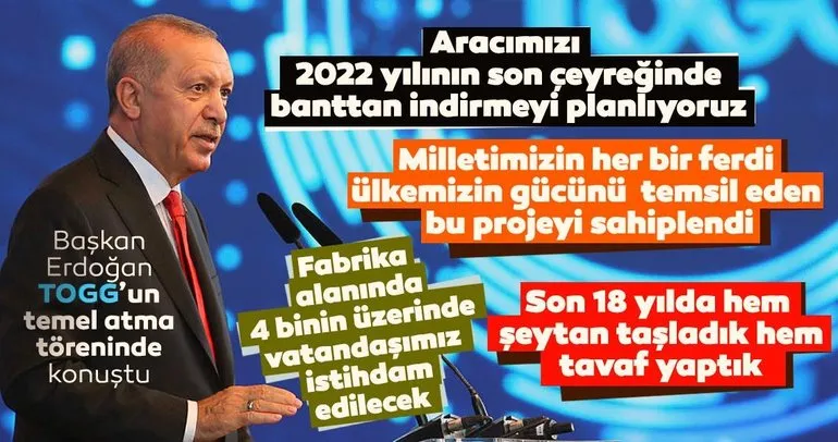 Başkan Recep Tayyip Erdoğan: İlk yerli otomobil 2022’de banttan inecek!