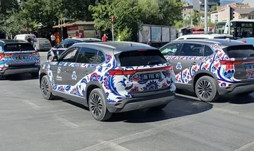 Çini desenli TOGG'lar Kütahya caddelerinde ilgi odağı oldu #kutahya