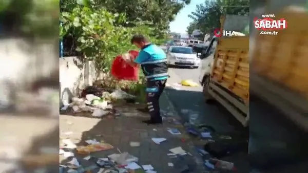 Pendik’te temizlik işçisinin yürek ısıtan Türk bayrağı hassasiyeti | Video