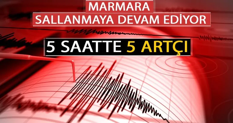 Yalova’da 5 artçı deprem meydana geldi
