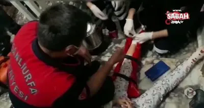 Şanlıurfa’da ayağı asansöre sıkışan çocuk kurtarıldı | Video