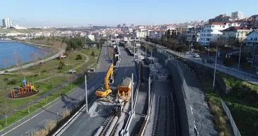 Halkalı-Sirkeci arası banliyö tren hattındaki çalışmalar havadan görüntülendi