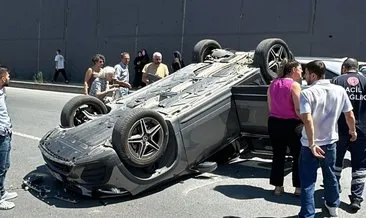 Kocaeli'de korkutan kaza... 6 metreden karayoluna uçtu: 1 yaralı #kocaeli