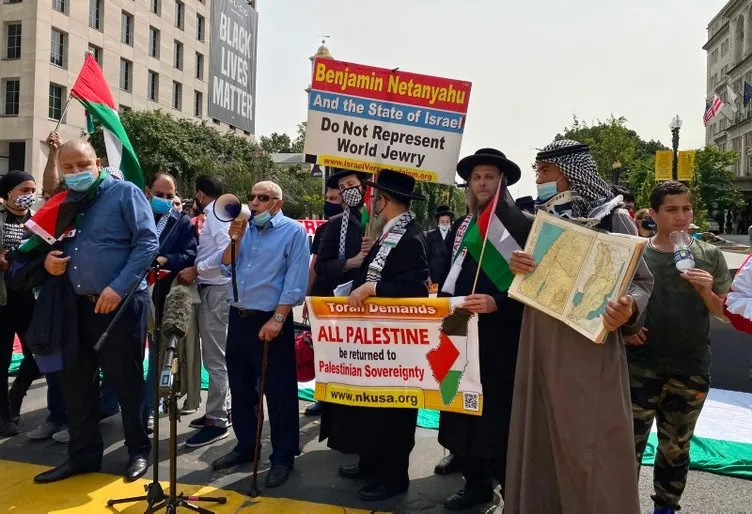 Beyaz Saray önünde İsrail’le normalleşme anlaşmasına protesto