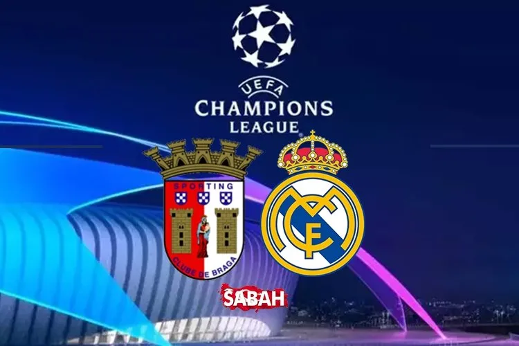 Braga Real Madrid maçı CANLI İZLE | TV8,5 canlı izle ekranı ile UEFA Şampiyonlar Ligi Braga Real Madrid maçı canlı yayın izle