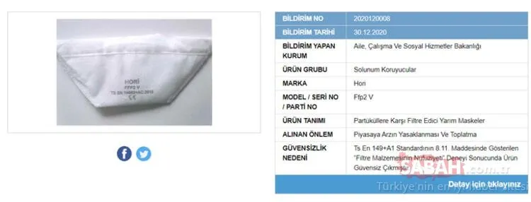 Bakanlık tek tek ifşa etti! İşte güvensiz çıkan maskeler ve markaları