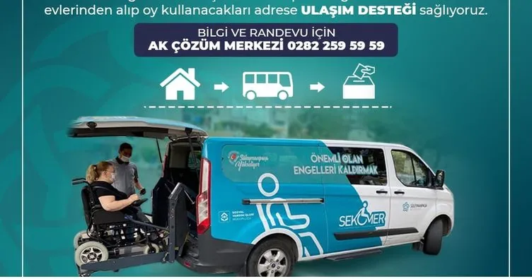 Süleymanpaşa Belediyesi’nden engelli seçmenlere engelsiz taksi