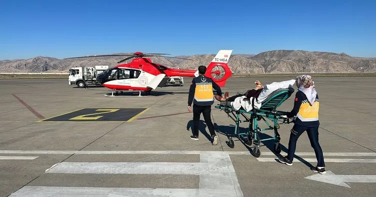82 yaşındaki hasta ambulans helikopterle Şanlıurfa’ya sevk edildi