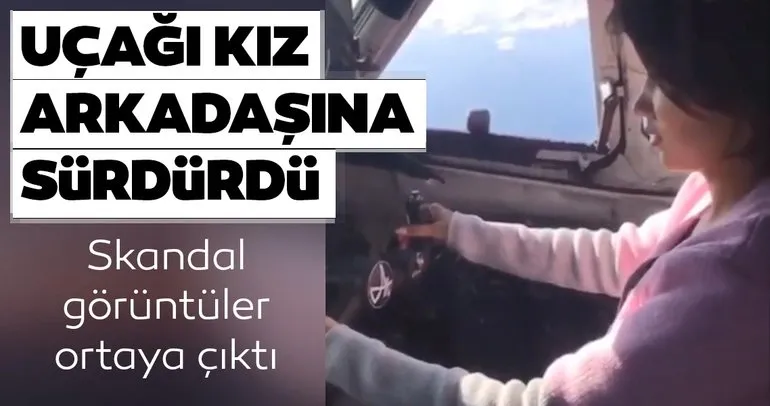 Son Dakika: Skandal görüntüler ortaya çıktı! Sevgilisini kokpite aldı, uçak kullanmayı öğretti!