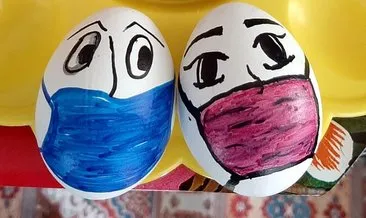 Paskalya yumurtalarına korona maskesi
