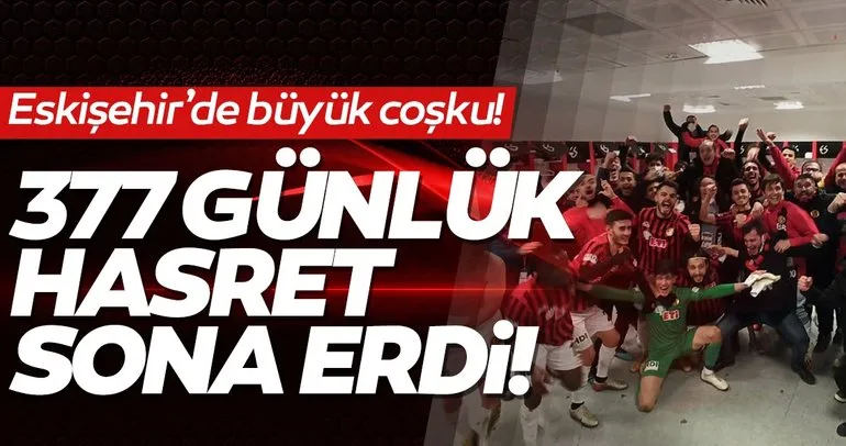 Eskişehirspor 377 gün sonra ilk kez galibiyet aldı
