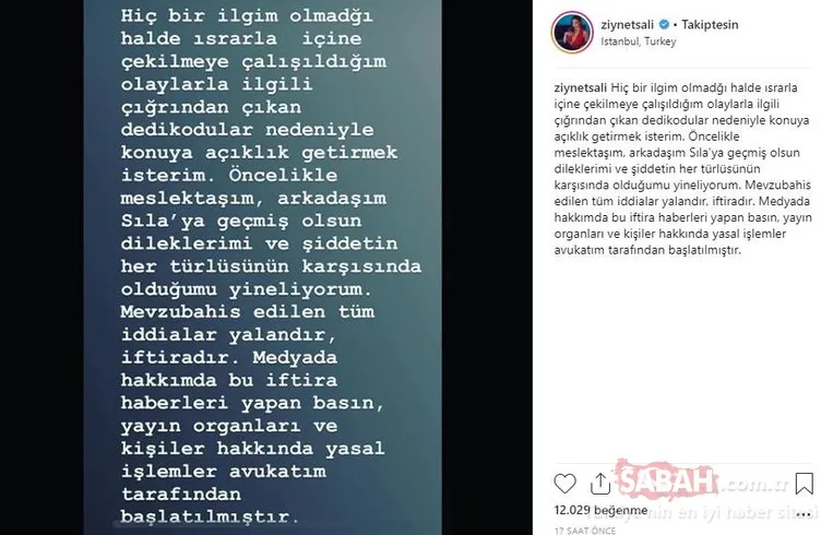 Ziynet Sali sessizliğini bozdu! Sıla-Ahmet Kural olayıyla ilgili...