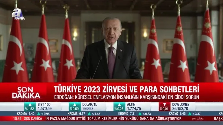Başkan Erdoğan'dan Turkuvaz Medya Türkiye 2023 Zirvesi'nde büyüme mesajı: Yıl sonu çift haneyi yakalarız