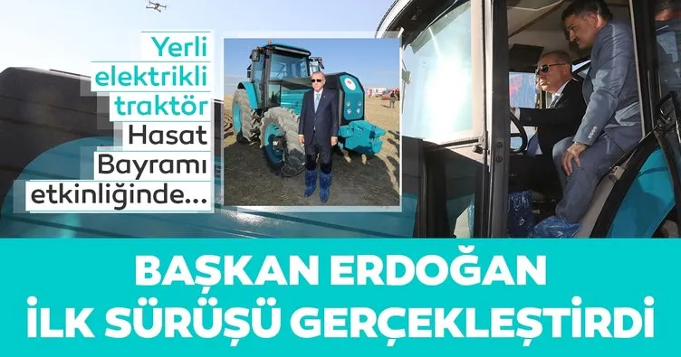 Erdoğan, yerli ’elektrikli traktör’ deneme sürüşünü gerçekleştirdi