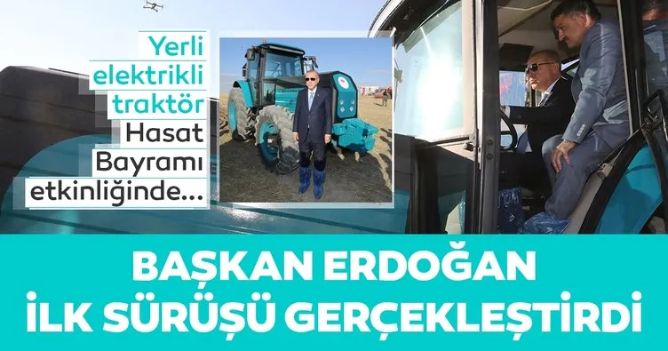 Erdoğan, yerli 'elektrikli traktör' deneme sürüşünü gerçekleştirdi