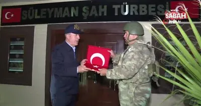 Bakan Akar ve TSK komuta kademesinden Süleyman Şah Türbesi’ne ziyaret | Video