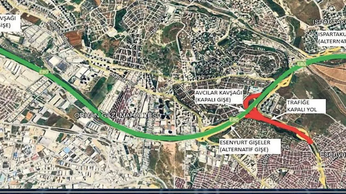 Dikkat! Avcılar gişeleri 6 gün trafiğe kapalı