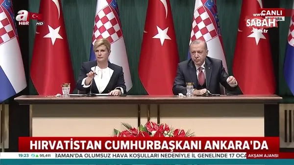 Başkan Erdoğan ve Hırvatistan Cumhurbaşkanı Kitaroviç ortak basın toplantısı düzenledi