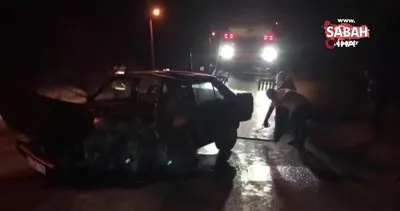 İki otomobil kafa kafaya çarpıştı: 7 yaralı | Video