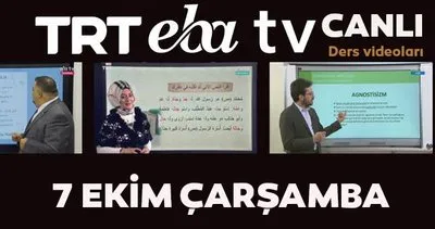 TRT EBA TV izle! 7 Ekim Çarşamba Ortaokul, İlkokul, Lise dersleri ’Uzaktan Eğitim’ canlı yayın: EBA TV ders programı | Video