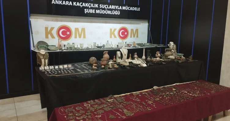 Ankara’da milyon dolarlık tarihi eserler ele geçirildi