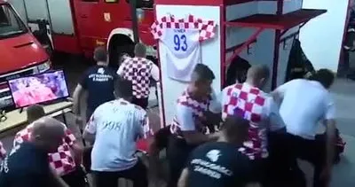 Hırvatistan-Rusya maçında yarı finali getiren penaltı golünü saniyelerle kaçıran itfaiyeciler kamerada