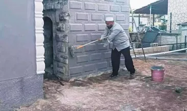 Engelli imam yıkılan camiyi yeniden inşa etti #hatay