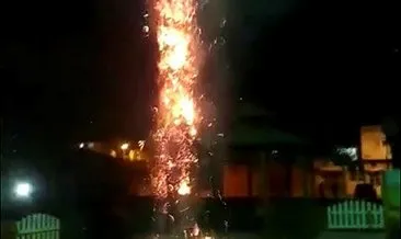 Parktaki ağacı ateşe verdiler