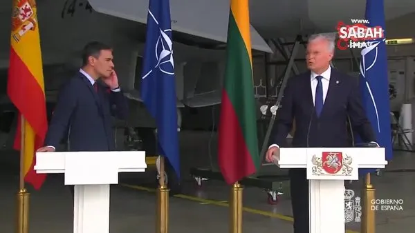 Havalanan Rus savaş uçağı Litvanya'daki basın toplantısını kesintiye uğrattı | Video