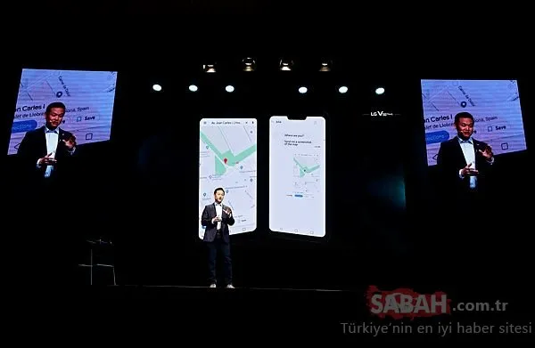 Ekranlı kılıfa sahip telefon: LG V50 5G