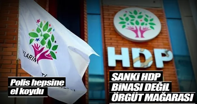 HDP binasında örgüt paçavraları çıktı