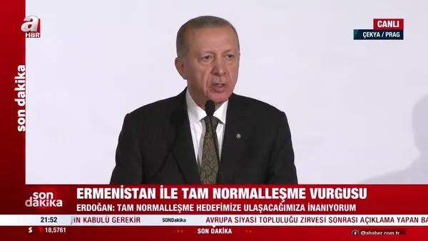 Başkan Erdoğan'dan Prag'da Ermenistan ve Yunanistan mesajı | Video