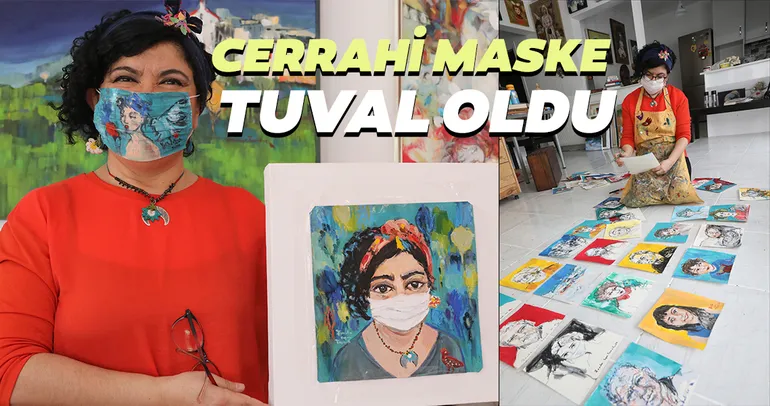 Cerrahi maske tuval oldu