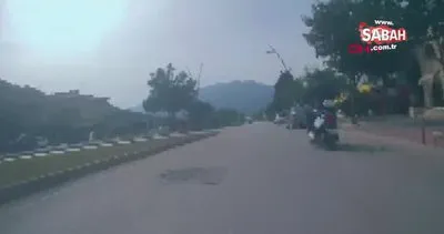 Motosiklet sürücüsünün hayatını kaybettiği feci kaza kask kamerasında | Video