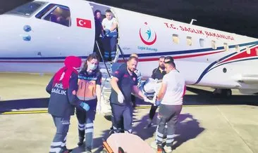 Hacda rahatsızlandı ambulans uçakla Bursa’ya getirildi