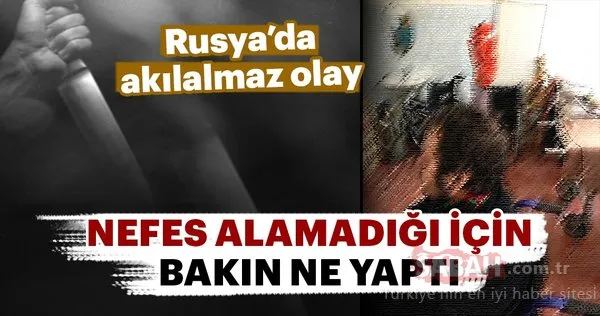 Polisler şoke oldu! Nefes almak için kafasına bıçak sapladı