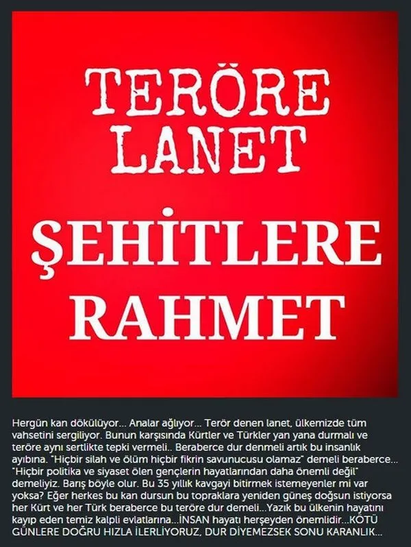 Ünlüler teröre bu sözlerle tepki gösterdi