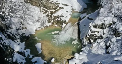 Giresun’da Mavigöl ve Kuzalan Şelalesi beyaza büründü #giresun